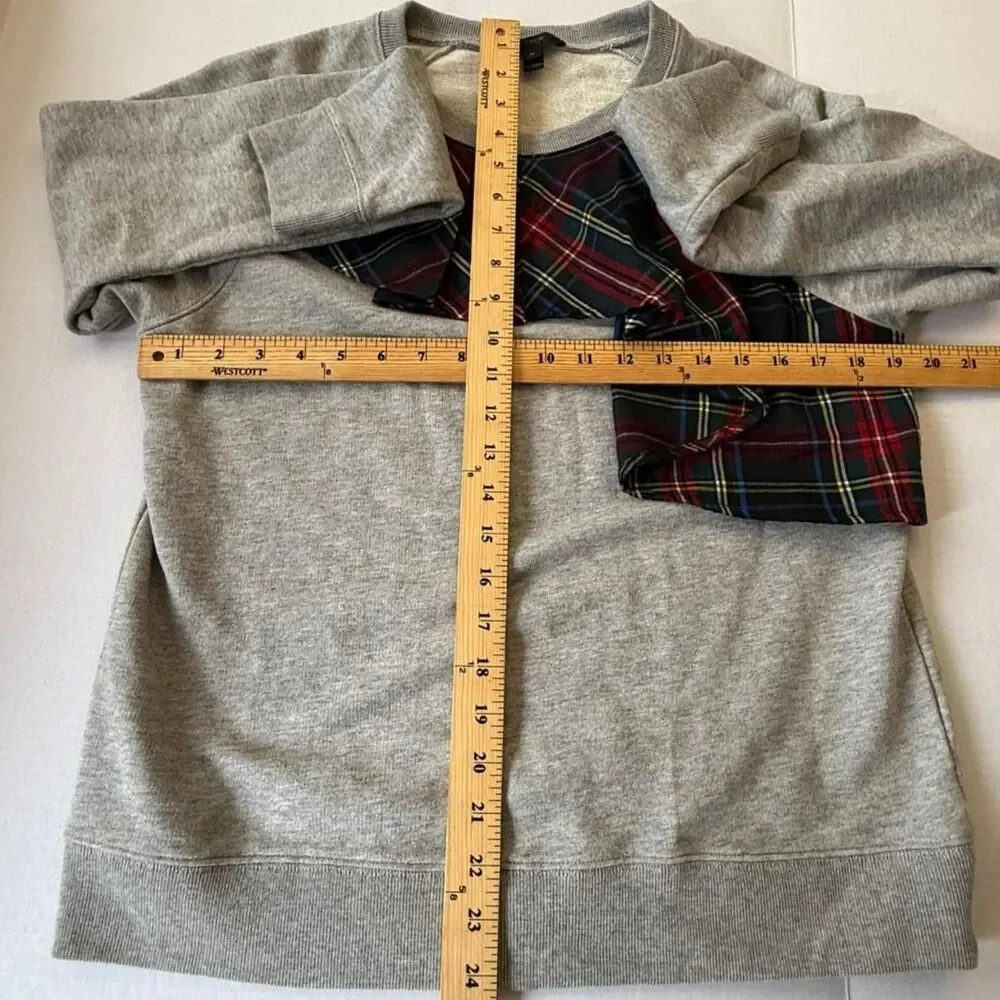 J. Crew Tartan ruffle sweatshirt